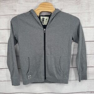 Linksoul Full Zip SweaterMedium Hoodie‎ Herringbone Knit Jacket Casual Gray Golf